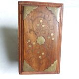 Wooden box inlays brass