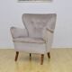 Swedish Velvet Wingback Armchair, 1950s