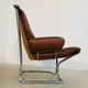 Vintage mid-century Scandinavian cognac leather lounge chair by Harald Relling