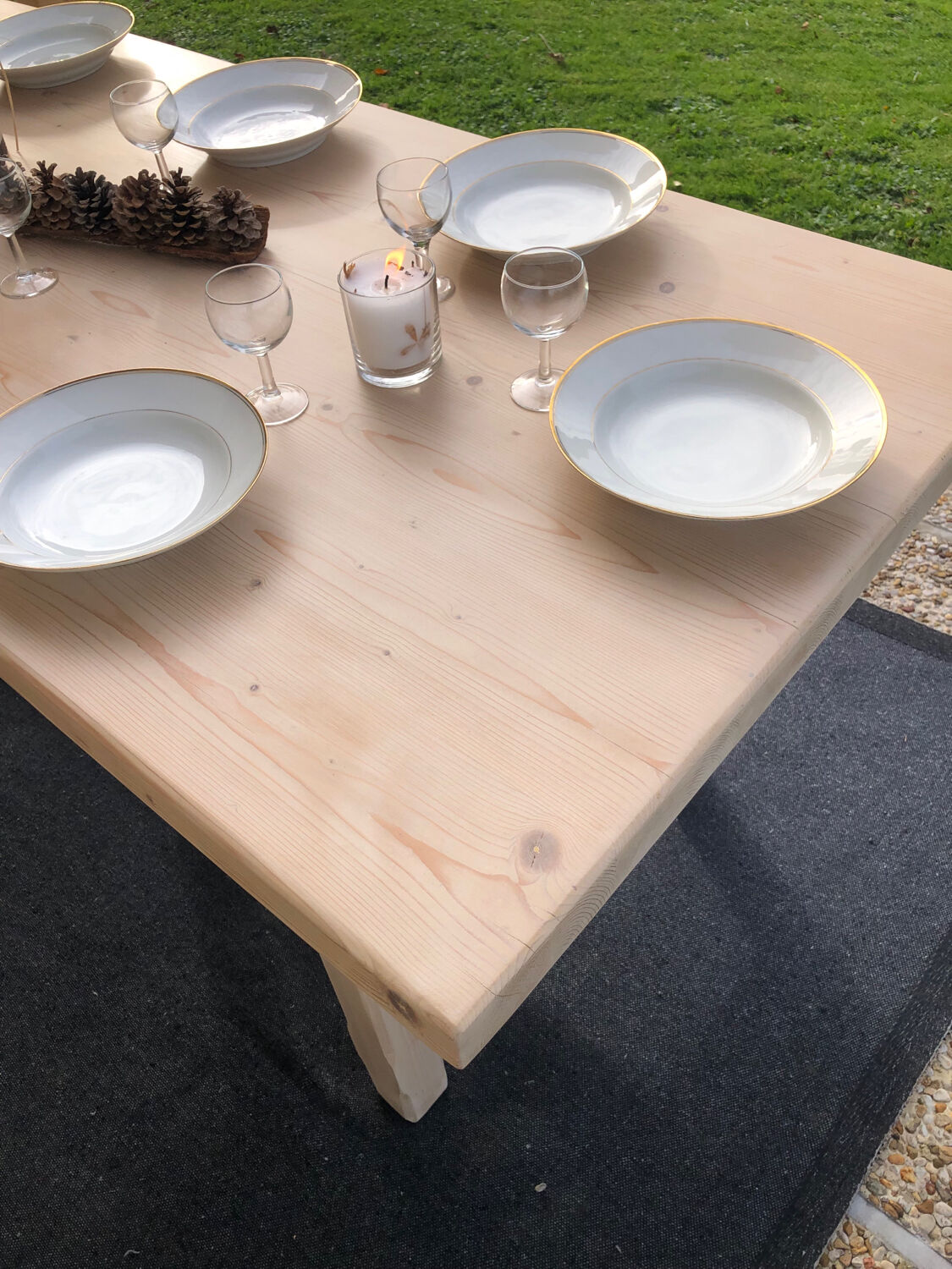 Solid wood dining table