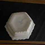Petit vase Delft hexagonal en céramique blanc cassé
