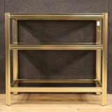 Design coffee table in gilded metal from the 80s