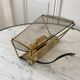 Wall lamp in smoked glass and golden metal 60s