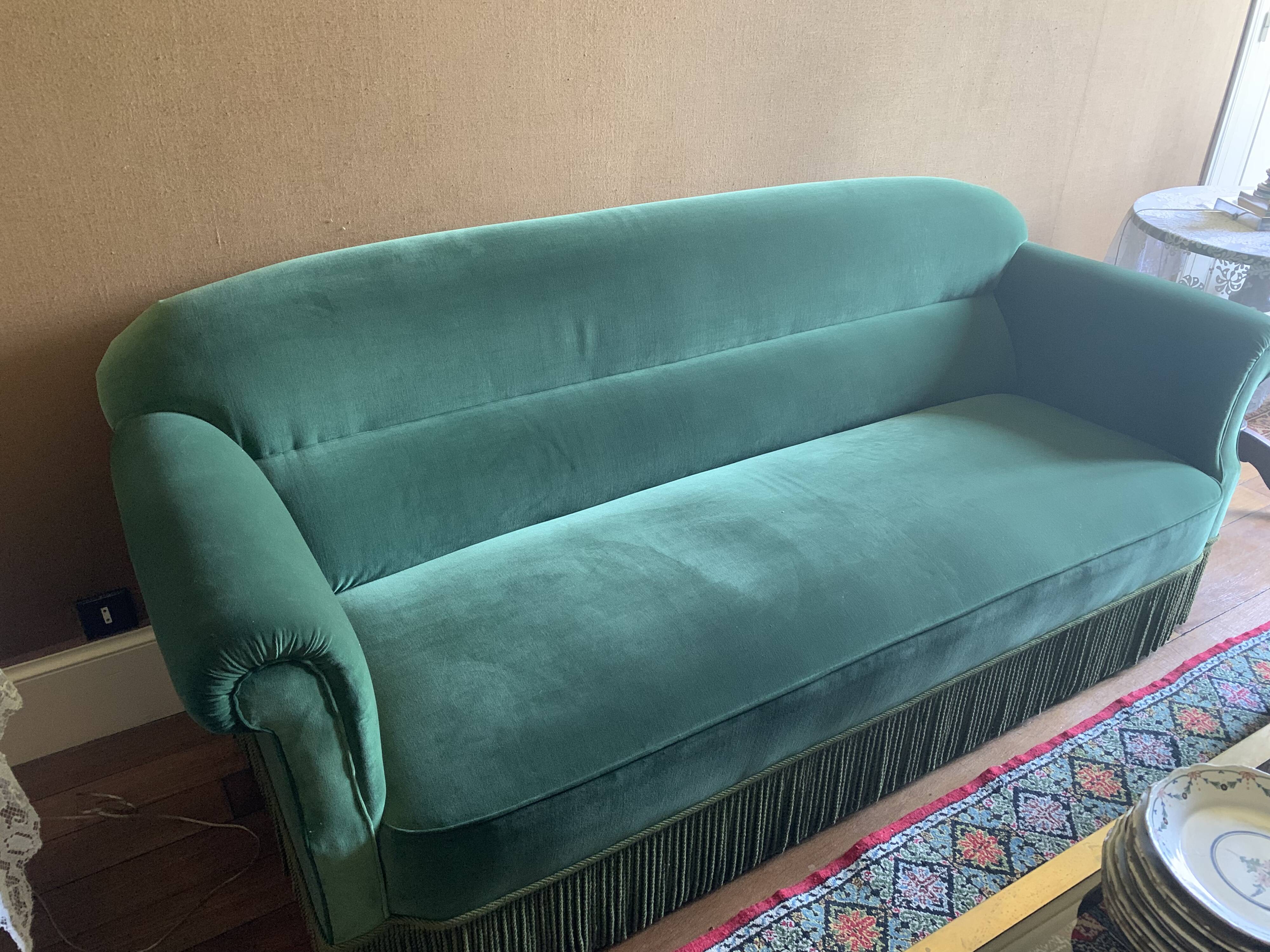 canapé et 2 fauteuils en velours