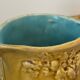 Old large Sarreguemines Majolica earthenware pitcher, vintage slip