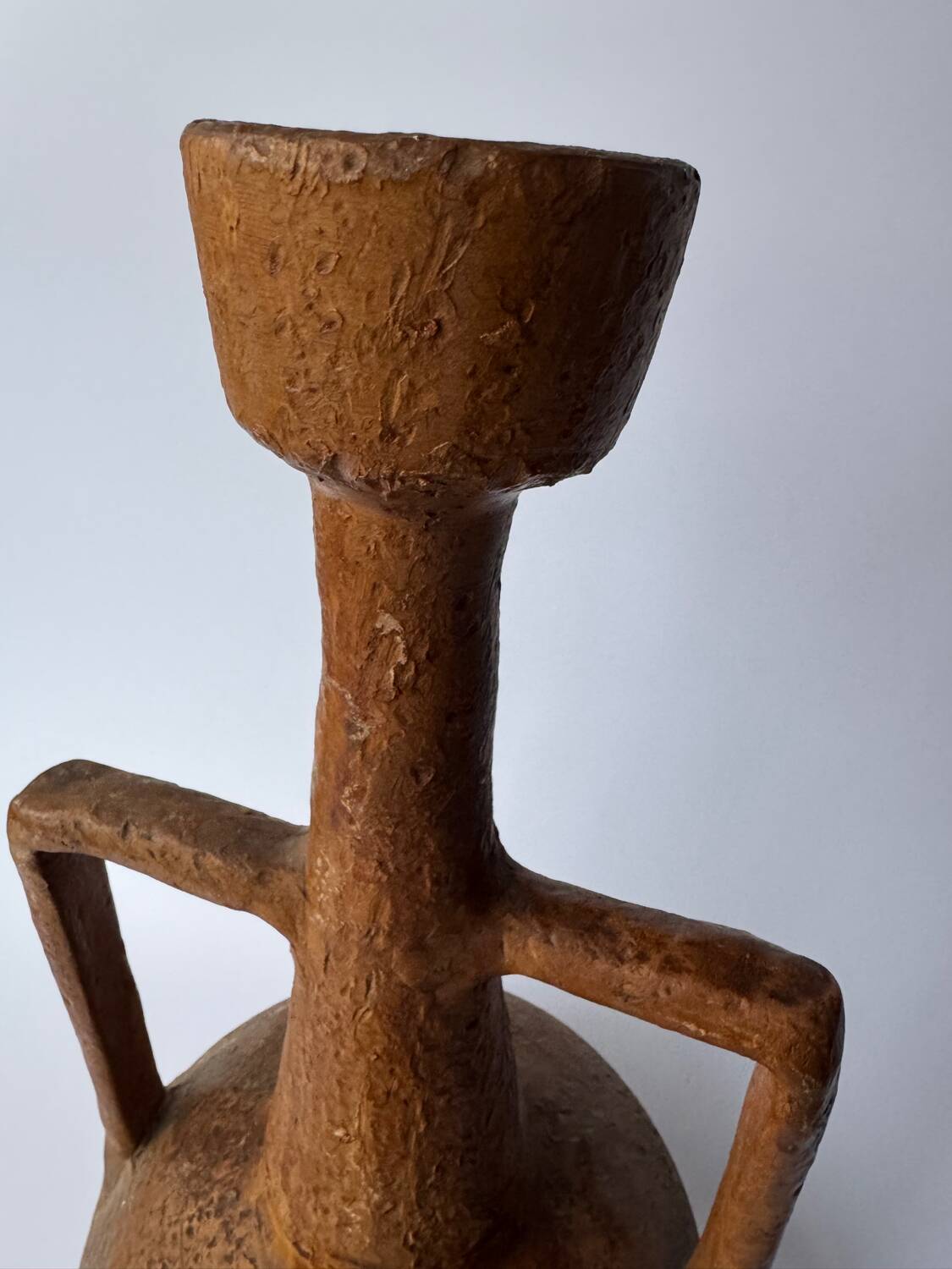 Large vintage handmade terracotta vase