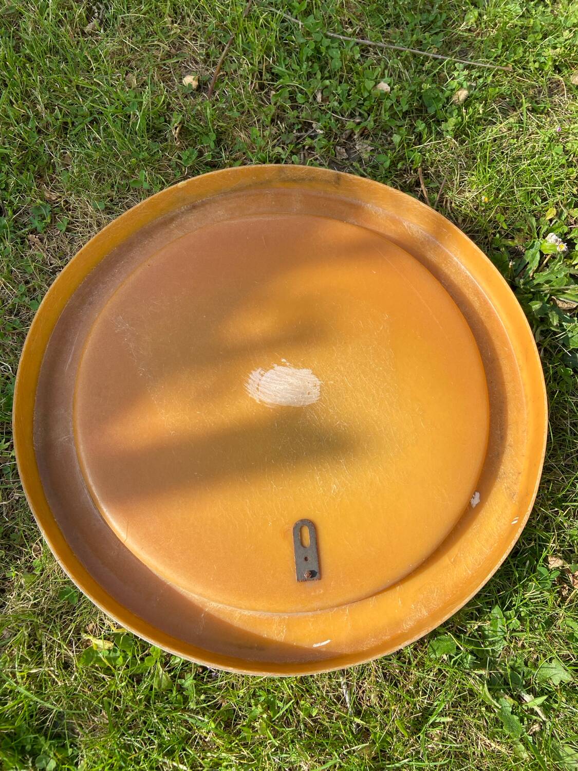 Miroir rond blanc en plastique vintage