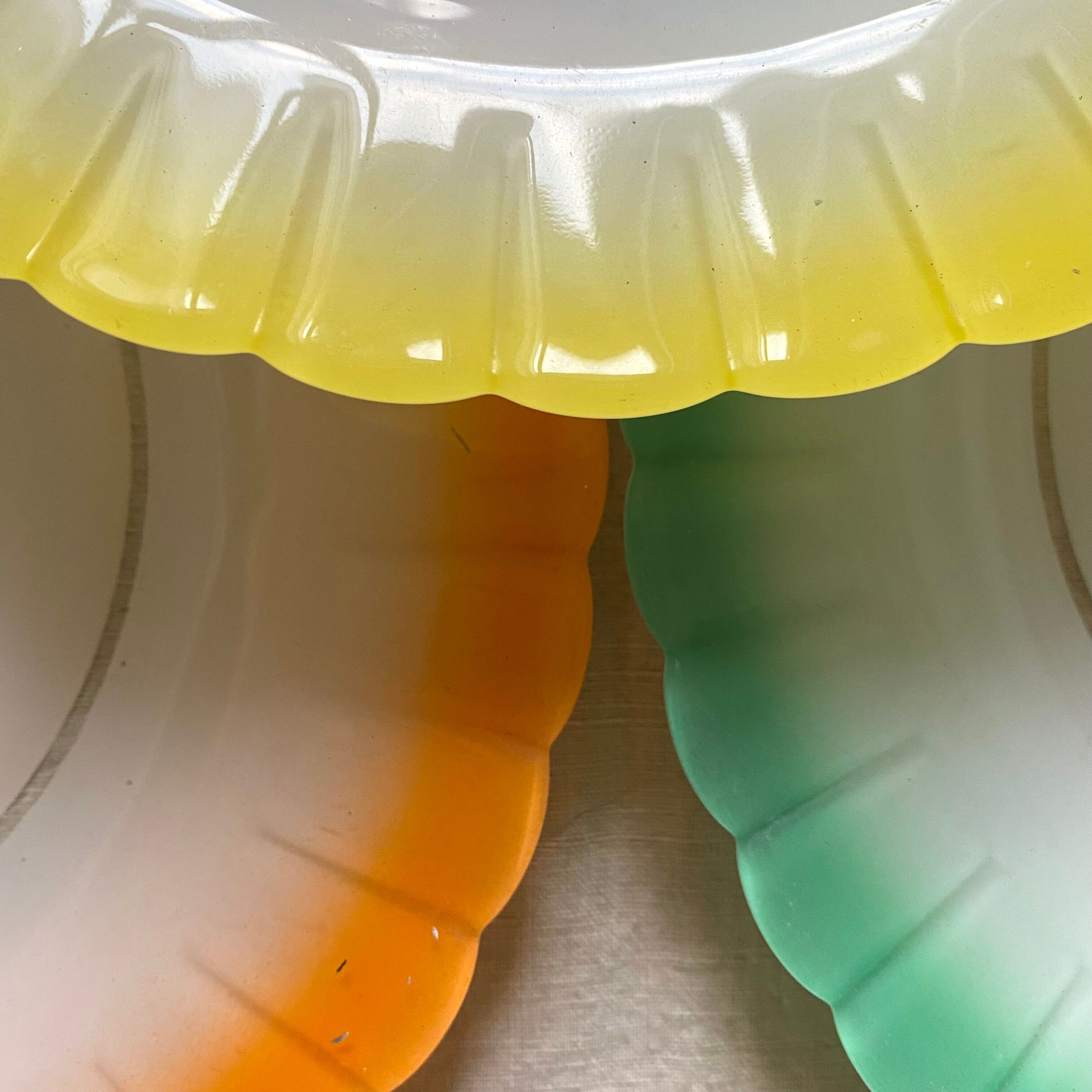 Colorful vintage Duralex plates