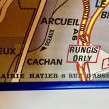 Large map of Paris years 70