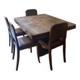 Wooden table with extension and 6 chairs