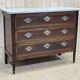 Louis XVI XIXth chest of drawers in mahogany and walnut and white marble top