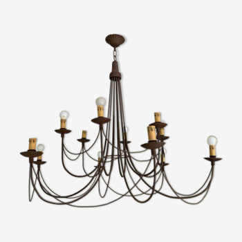 Wrought iron chandelier with 12 bulbs