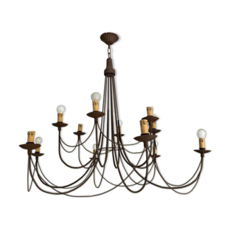 Wrought iron chandelier with 12 bulbs