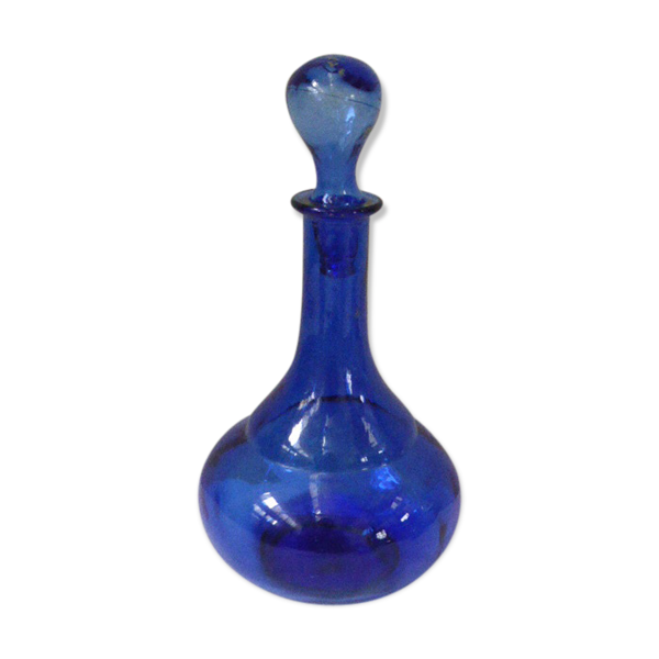 Vintage blue glass carafe | Selency