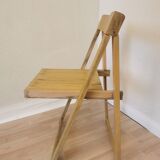 Vintage Aldo Jacober Folding Wooden Chair: Mid-Century Trieste Stool