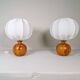 Sculptural modern table lamps from the mid-century in solid pine, Fagerhults Sweden, 1970.