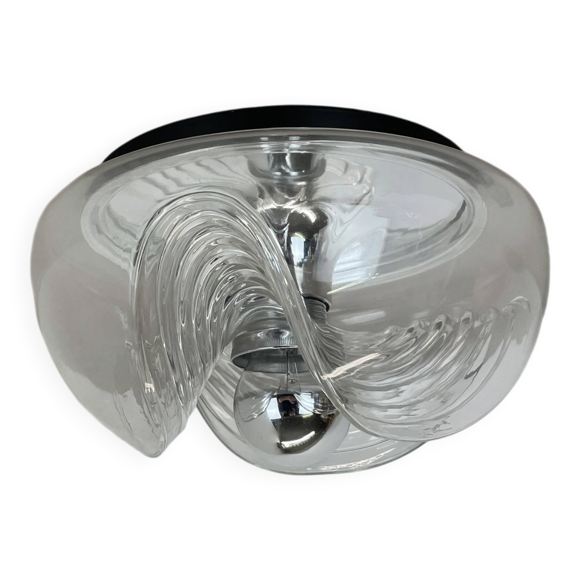 27cm "Wave" ceiling Wall Light by Koch and Lowy, Peill & Putzler, Germany