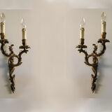 Pair of bronze sconces Louis XV style.