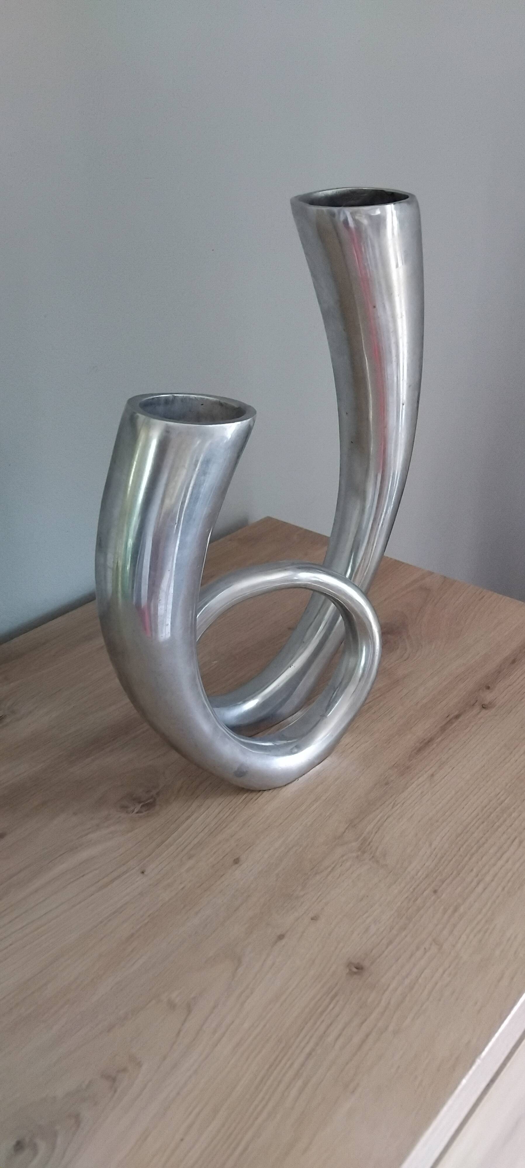 Vase soliflore Silea en aluminium, année 70-80