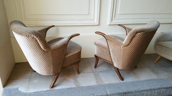 Lot de 2 fauteuils sculptural années 50 60