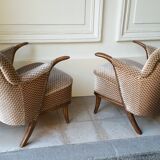 Lot of 2 armchairs sculptural 50 60 years
