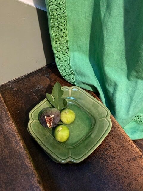 Biot green glazed earth plates