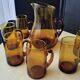 Amber glass cider or orangeade set for 6 people