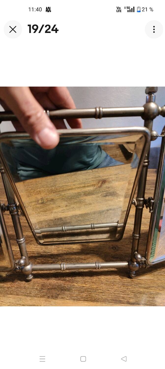 Miroir triptyque 1900 biseauté Barbier