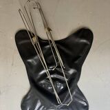 designer butterfly armchair in chrome and black leather