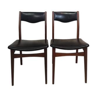 Pair of Scandinavian chairs 50/60 teak