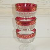 Lot of 3 vintage glass cups from the 50s