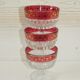 Lot of 3 vintage glass cups from the 50s