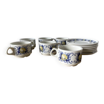 6 Villeroy and Boch Cadiz Clacquesin coffee cups and saucers