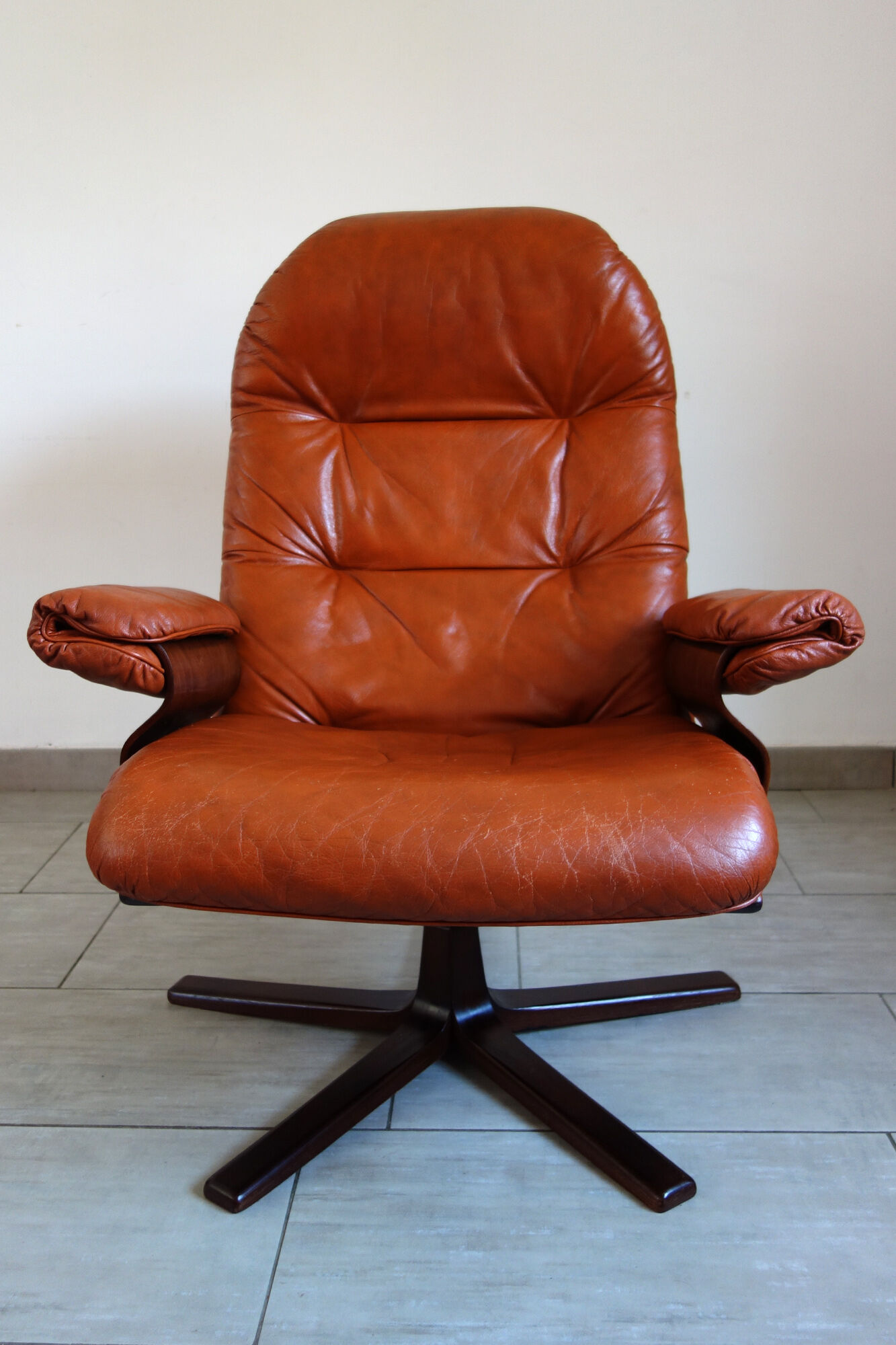 Leather armchair G Mobel, Sweden 60s