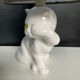Vintage ceramic enamel cat lamp from the 1970s.