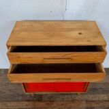 Commode vintage 2 portes coulissantes 2 tiroirs