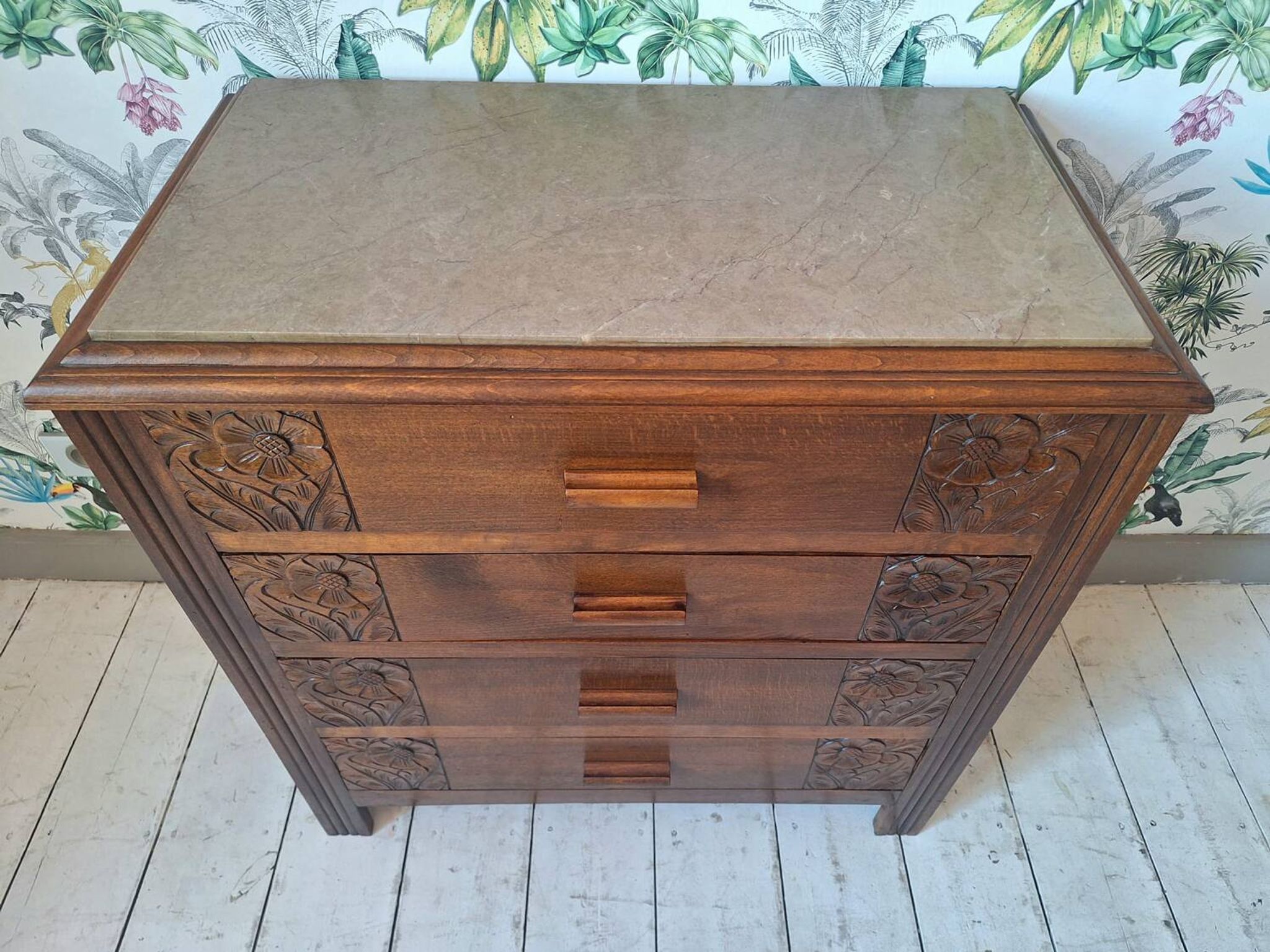 Art Deco chest of drawers, vintage antique furniture