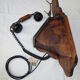 Old wood and metal wall phone