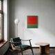 Red on green unique acrylic painting