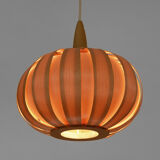Pine veneer pendant light, Sweden 1970