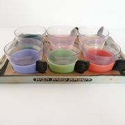 Set of 6 vintage 1970s design plastic cups