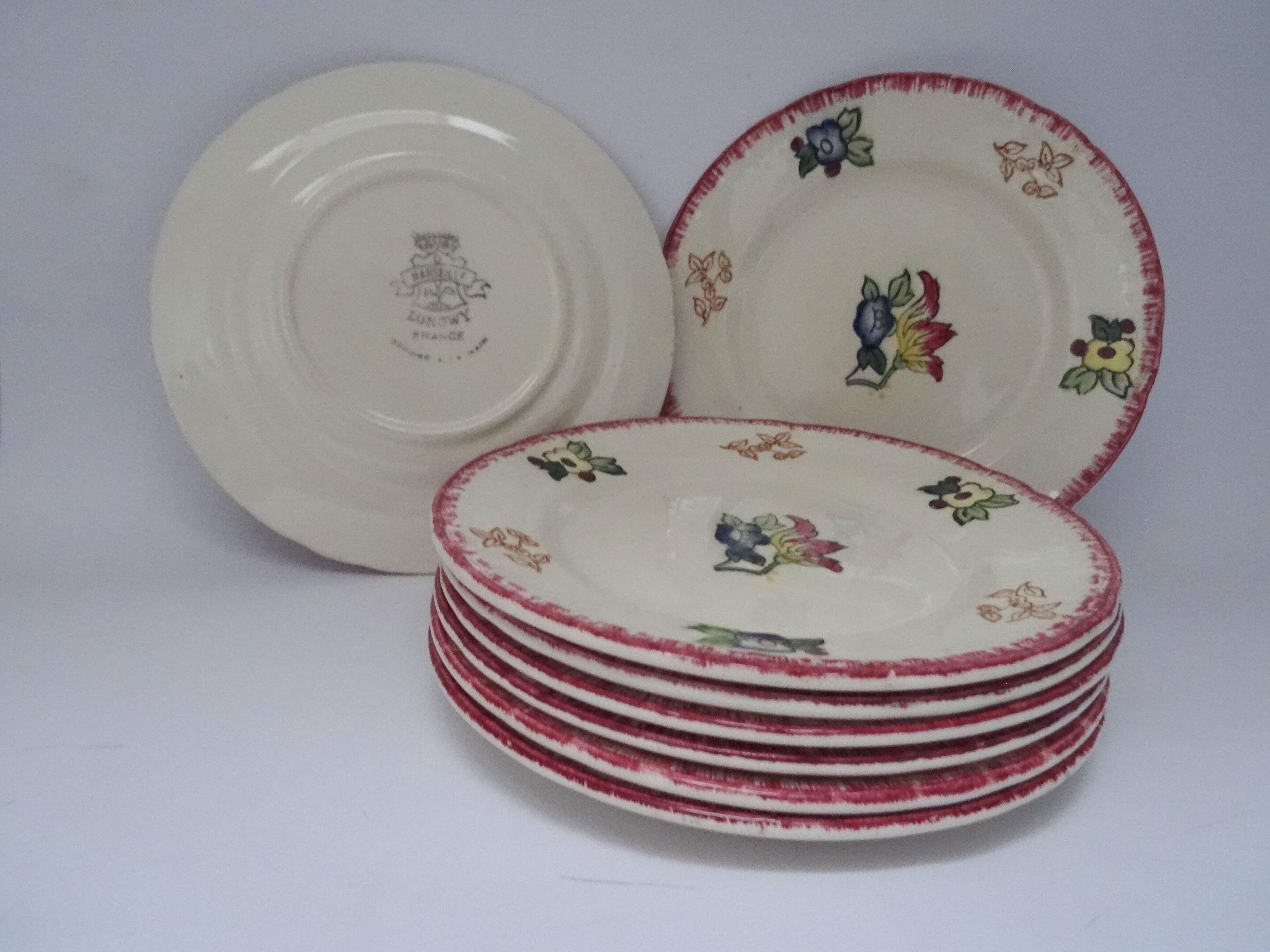 8 dessert plates Longwy Marseille
