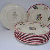 8 dessert plates Longwy Marseille