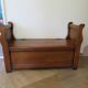 Rare entrance bench - Old chest bench - toy chest - oak color