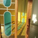 Stained glass window with framing