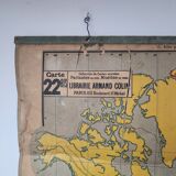 Carte scolaire Vidal Lablache Planisphère Colonies Françaises