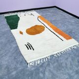 Hand-woven Beni Ouraine wool rug, size 150 x 250 cm