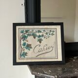 Watercolor decorated with leaves made by Renée Billette in 1912