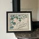 Watercolor decorated with leaves made by Renée Billette in 1912