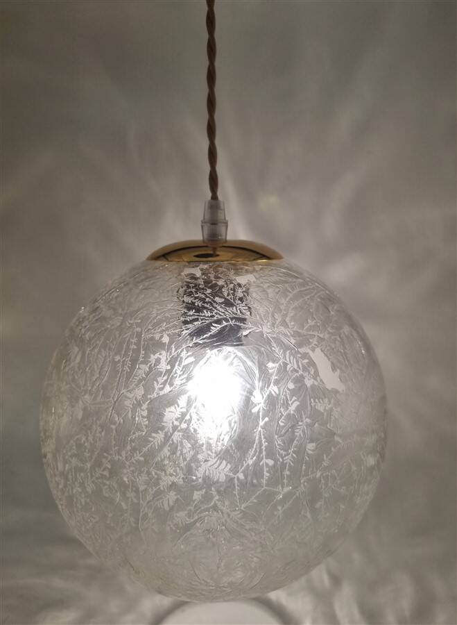 Frosted glass pendant light